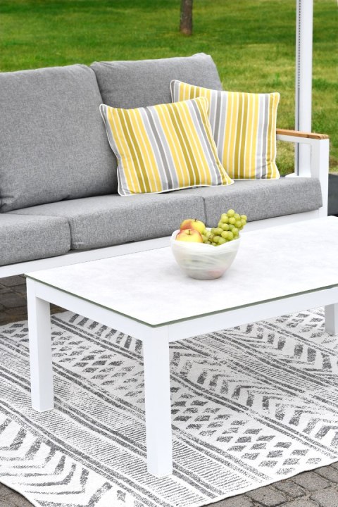 PODUSZKA ELSON 45X45 CM PASY ŻÓŁTY MILOO