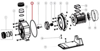 Pierścień uszczelniający dyfuzora Emaux pompy AFS 2010251 Emaux