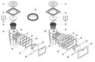 Pokrywa kosza skimmera/skim-vac-adapter do odkurzacza Kripsol RSK030.A/ R1230030.0 Kripsol