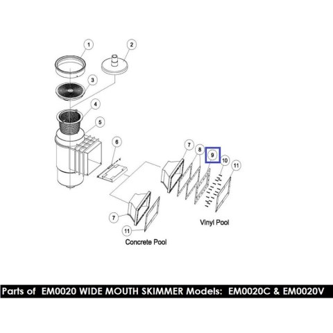 Ramka skimmera EMAUX EM0020 1051045 Emaux