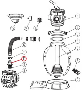 Adapter węża do pompy filtrującej Aquaviva Lagoon, (201005343) Aquaviva