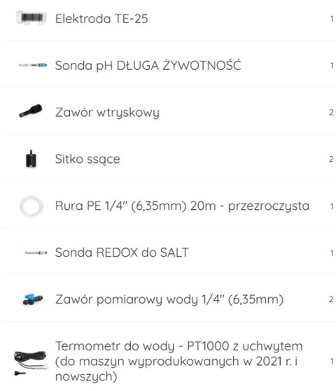 ASIN AQUA Salt CLF VS Cl/pH zawartość zestawu