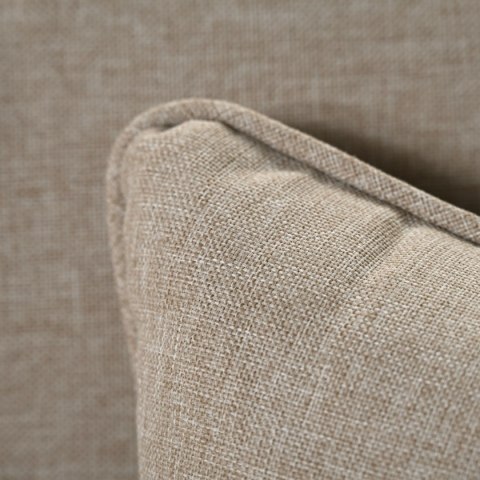 FOTEL MOON 86X82XH87ALUMINIUM CZERŃ, AKACJA , SZNUREK BRĄZ, TKANINA OLEFIN MELANŻ BEŻ MILOO