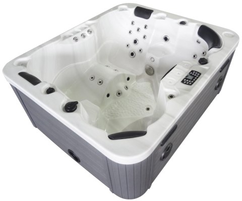 Jacuzzi z hydromasażem Aquajoy Como (190х160х82 cm), srebrzysto-biały marmur Aquajoy