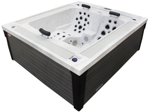 Jacuzzi z hydromasażem Aquajoy Marmaris (230х198х89 cm), srebrzysto-biały marmur Aquajoy
