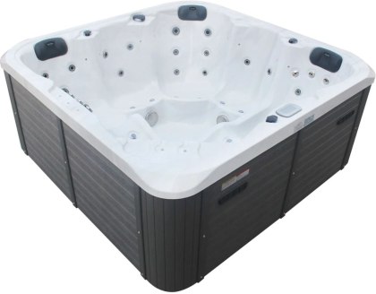 Wanna SPA hydromasażem Aquajoy Riviera premium (200х200х90 cm), srebrnobiały marmur, z głośnikami i podświetleniem LED Aquajoy