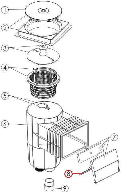 Kołek do kurtyny skimmera Emaux serii EM00180 Emaux