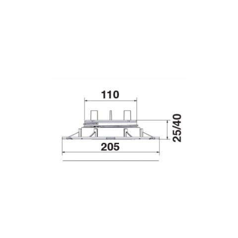 terno Ivica New Maxi NM1, regulowana podpora tarasowa 25-40mm z gumową głowicą
