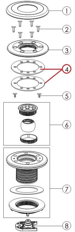 Pierścień uszczelniający dyszy EM2836, 4412, 4414 Emaux