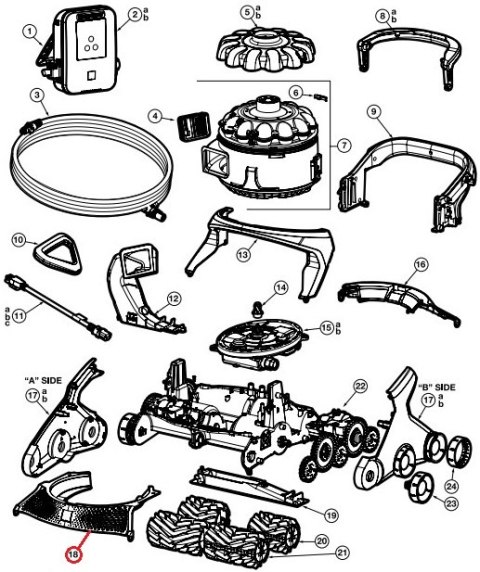 Przednia pokrywa odkurzacza Hayward AquaVac 600 i 650 (RCX361318236) Hayward