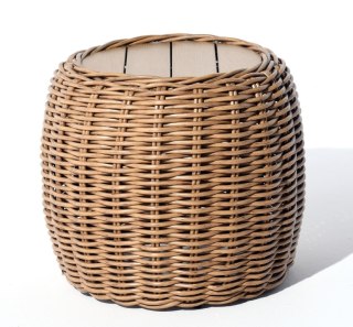 MILOO Stolik ogrodowy Maje Natural ekorattan & pollywood 60x60x50cm