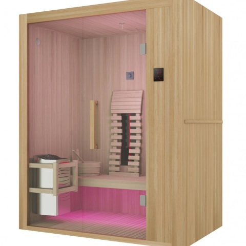 Sauna ALASKA fińska i na podczerwień, dla 2 osób, piec 3.5 kW. Kod K60160, EAN 9002827054809