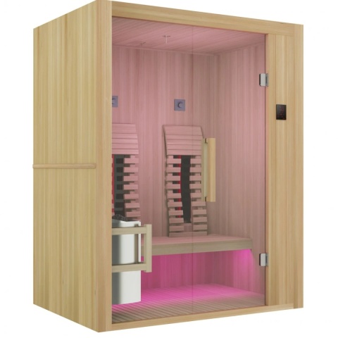 Sauna ALASKA fińska i na podczerwień, dla 2 osób, piec 3.5 kW. Kod K60160, EAN 9002827054809