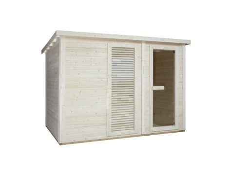 Sauna zewnętrzna VAASA dla 4-6 osób, drewno świerkowe, z piecem 8 kW. Kod produktu: F30310, EAN 9002827059897