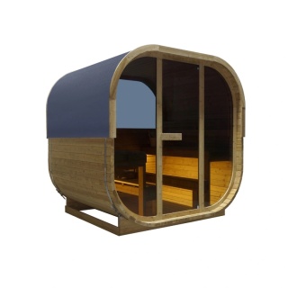 Sauna zewnętrzna HANKO 6 osobowa z piecem 8 kW (210x180x210 cm)