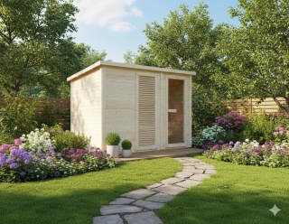 Sauna zewnętrzna VAASA 4-6 osobowa z piecem 8 kW (310x230x219,5 cm)