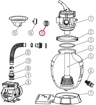 Zaślepka z pierścieniem uszczelniającym G1-1/2'' do pompy filtrującej Aquaviva Lagoon, (201005344) Aquaviva