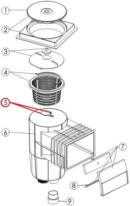 Zestaw mocujący do skimmera Emaux serii EM00180 Emaux