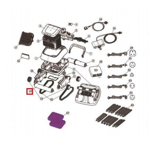 Zmontowana przednia rurka cylindryczna do odkurzacza Aquaviva 7310 Black Pearl (71150) Aquaviva