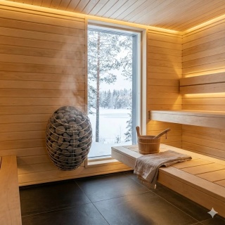 HUUM DROP 4 - piec elektryczny do sauny 4,5 kW (3-7m³) – wiszący, 55kg kamieni