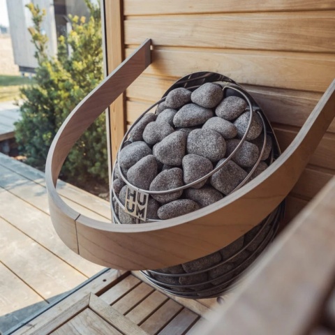 Wiszący piec do sauny HUUM DROP 6 kW w kształcie kropli wody, stal nierdzewna, kod EAN 4744103010066