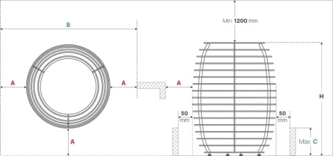Piec elektryczny do sauny HUUM HIVE 15 kW design ula stal nierdzewna. Piec stojący na 250kg kamieni do sauny 15-23m3, wymiary
