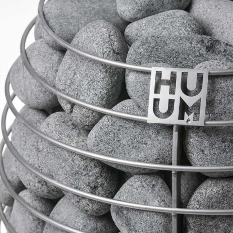 Okrągłe kamienie do sauny HUUM 5–10 cm, opakowanie 15 kg oliwin-diabaz, kod EAN 4744103018024, kod produktu Stones 5-10