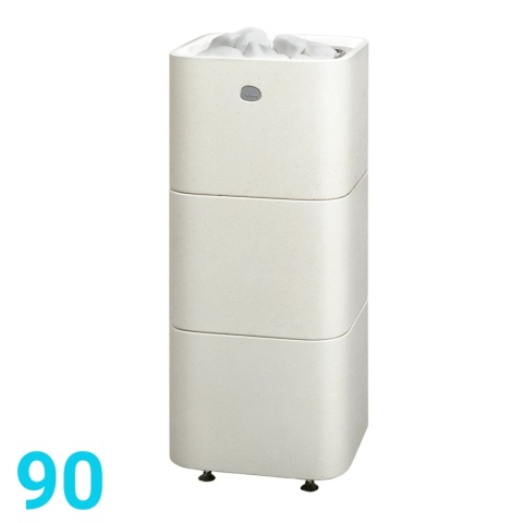 Piec elektryczny do sauny Tulikivi Kuura 2 90 wolnostojący, biały kamień odlewany, moc 9kW, kod SS748W, EAN 6417560003176