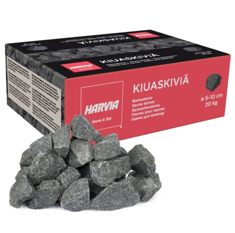 Kamienie do sauny Harvia AC3000 20kg, diabaz oliwinowy 5-10cm, kod EAN 6410082607952, szare naturalne kamienie do pieców
