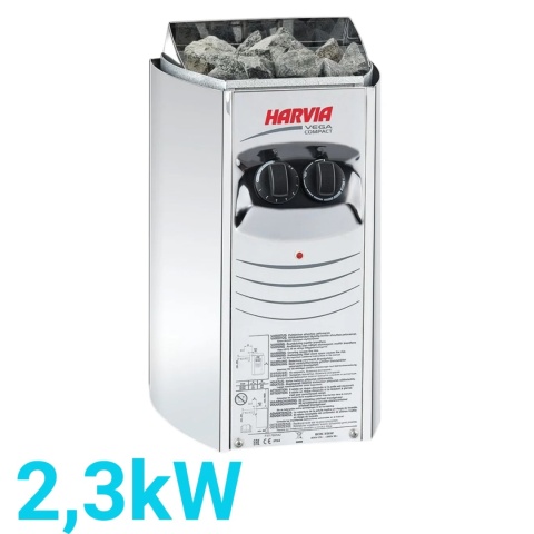 Piec elektryczny do sauny Harvia Vega Compact BC23 2,3kW HCB230400S EAN 6417659010375 stal nierdzewna sterownik wbudowany