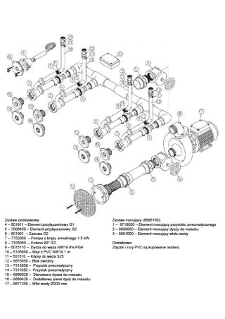 Hydromasaż do basenu Fitstar Standard 8697121, 1.5 kW (230 V, 4 dysze), do wody słonej Fitstar