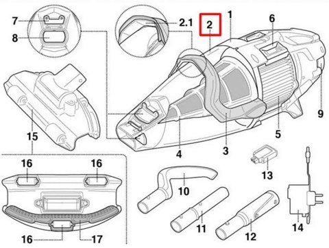 Nakładka do szczotki Kokido do odkurzacza Voltera EV75 (pojemnik przezroczysty) Kokido