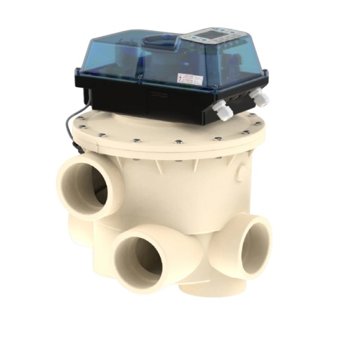 Automatyczny zawór basenowy Praher AquaStar Control SM20 AO 2 cale, sterownik płukania filtra z wyświetlaczem LCD.