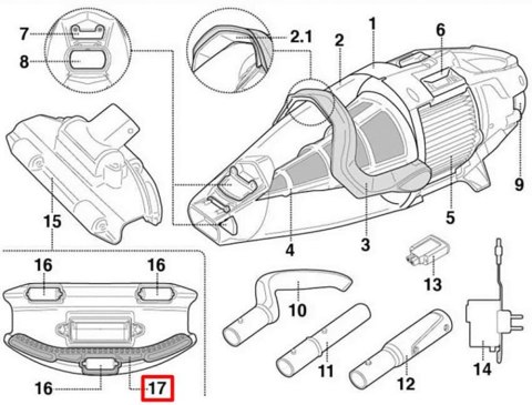Szczotka dolna Kokido do odkurzacza Voltera 75 EV75CBX/EU Kokido