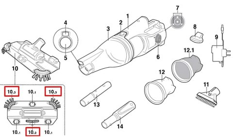 Zestaw szczotek Kokido do odkurzacza Voltera EV35/EV56/60 (3 szt.) Kokido