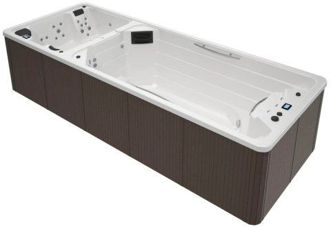 Dual Swim SPA AstralPool 74238A1321 Coastal Grey, basen z przeciwprądem, jacuzzi z izolacją ECOSpa, wymiary 600x230x138cm, 9500W