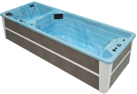 Dual Swim SPA AstralPool 74238A1321 Coastal Grey, basen z przeciwprądem, jacuzzi z izolacją ECOSpa, wymiary 600x230x138cm, 9500W