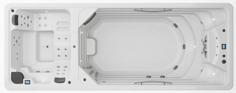 Dual Swim SPA AstralPool 74238A1321 Coastal Grey, basen z przeciwprądem, jacuzzi z izolacją ECOSpa, wymiary 600x230x138cm, 9500W