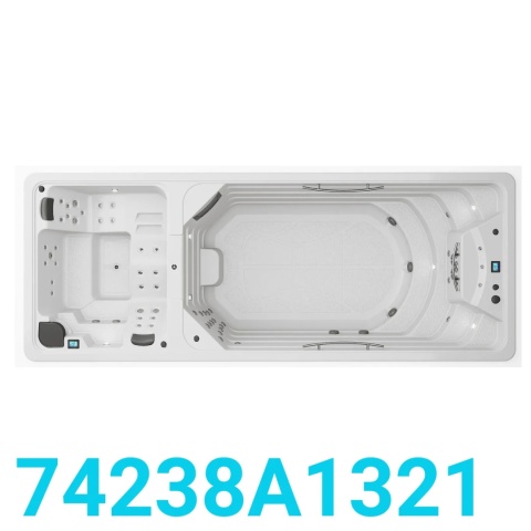 Dual Swim SPA AstralPool 74238A1321 Coastal Grey, basen z przeciwprądem, jacuzzi z izolacją ECOSpa, wymiary 600x230x138cm, 9500W