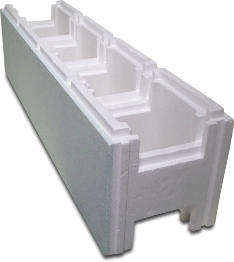 Biały bloczek basenowy EPS25/EPS80 Mega Pool 100x25x30cm do budowy ścian basenu. Kod: 7030974, EAN 4019305727389