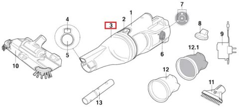 Nakładka do szczotki Kokido do odkurzacza Voltera EV35 (pojemnik przezroczysty) Kokido