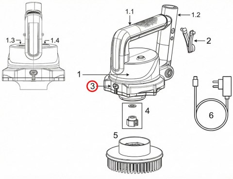 Pokrywa ochronna portu ładowania do szczotki elektrycznej Kokido SCRUBBY Kokido