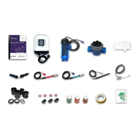 Inteligentny elektrolizer soli Emaux CyberSync CS-A20 9130601 do basenu 60m3 z panelem LCD i Wi-Fi stacja chlorator