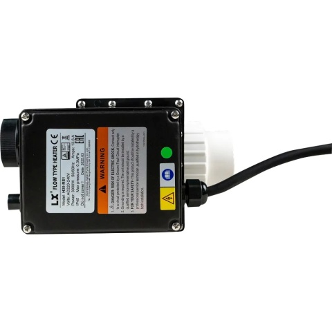 Grzałka wody LX H30-RS1 3kW 230V do basenu SPA. Elektryczny podgrzewacz z termostatem, przyłącze 1.5 cala, Incoloy 800