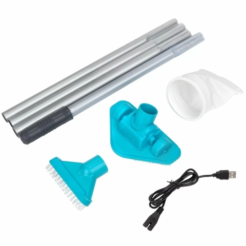 Odkurzacz ręczny Kokido Telsa 05 EV05CBX/KIT EAN 844268012708 z akumulatorem, siatką i szczotką do czyszczenia dna basenu.