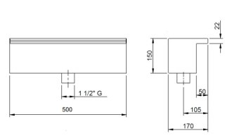 Wodospad ścienny Flexinox Mini Maui Wall (500 mm, 20 m³/h, AISI 316L) Flexinox