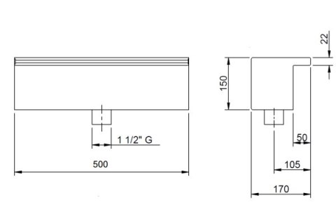 Wodospad ścienny Flexinox Mini Maui Wall (500 mm, 20 m³/h, AISI 316L) Flexinox
