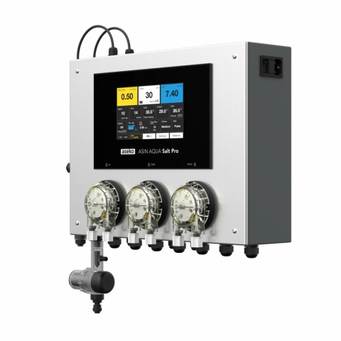 ASIN AQUA Salt Pro CLF 134511 stacja dozująca Aseko i generator chloru do basenu ze słoną wodą z sondą pH i CLF