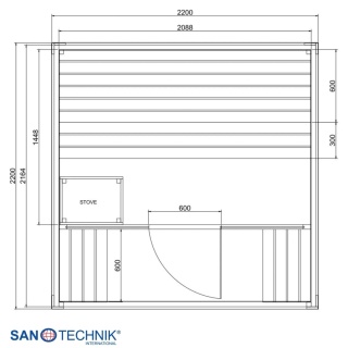 NORA L Sanotechnik - sauna zewnętrzna ogrodowa dla 4-5 osób z piecem 8kW Termo Świerk FA20220