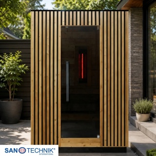 TRONDHEIM M Sanotechnik - sauna zewnętrzna ogrodowa dla 2 osób piec 6kW IR FA10160